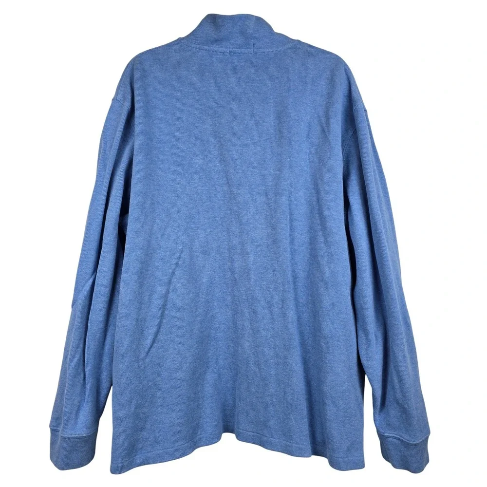 Polo‎ Ralph Lauren Mens XXL Light Blue Cotton Quarter Zip Pullover Sweater Pony
